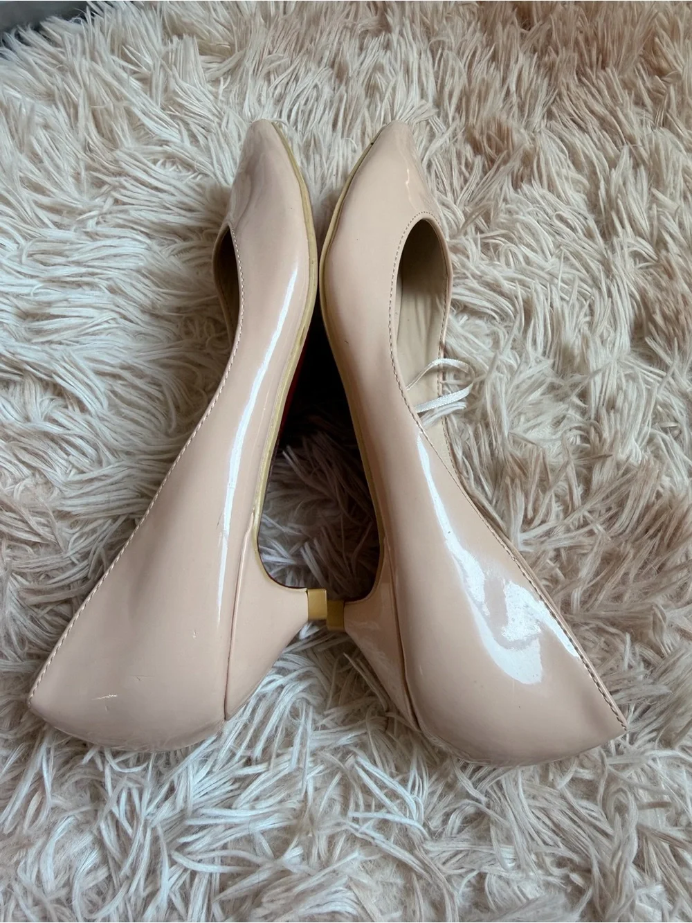 Nude Patent Pointed-Toe Women’s Flats